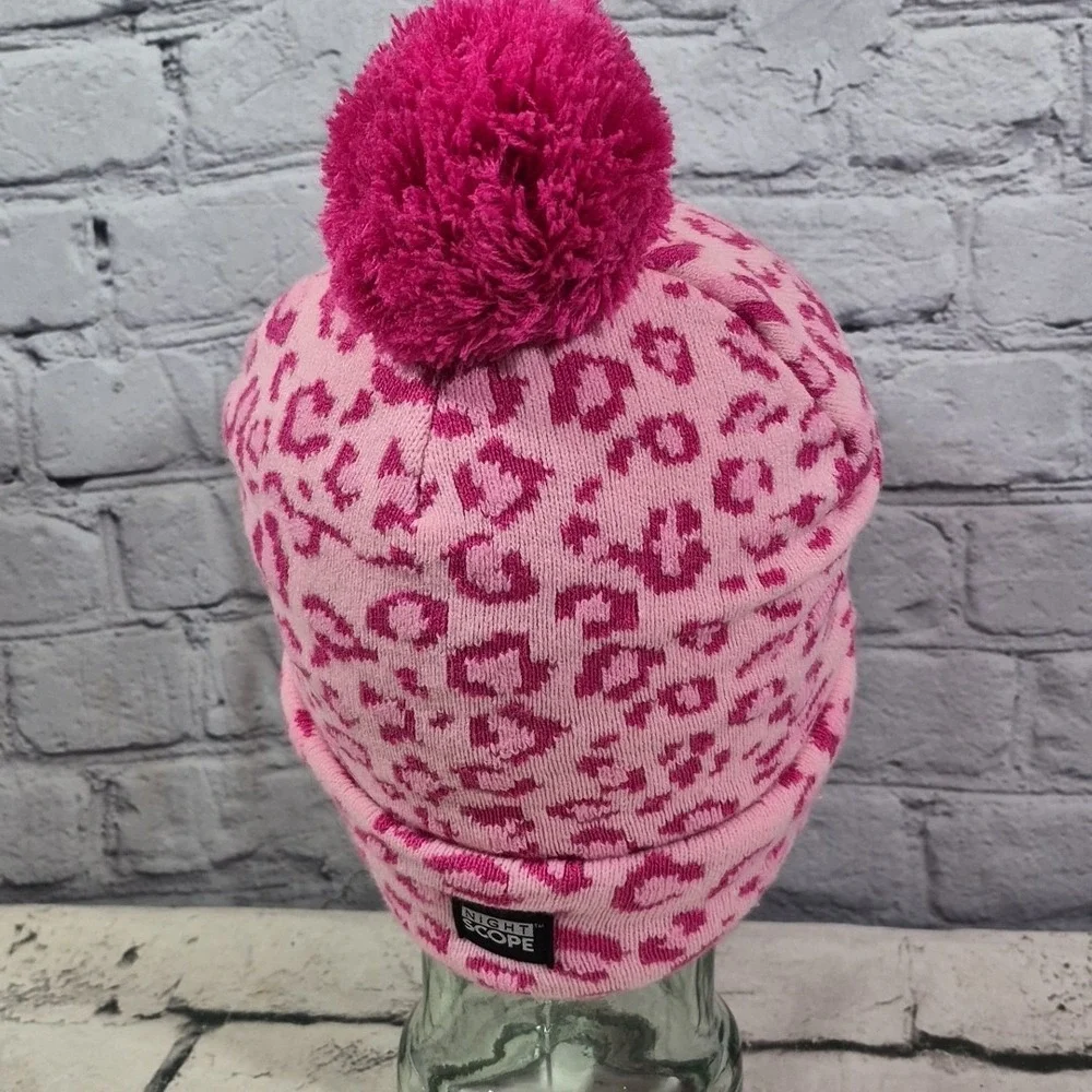 Night Scope Beanie Hat Womens Pink‎ Cheetah Rechargeable LED Head Lamp Hat